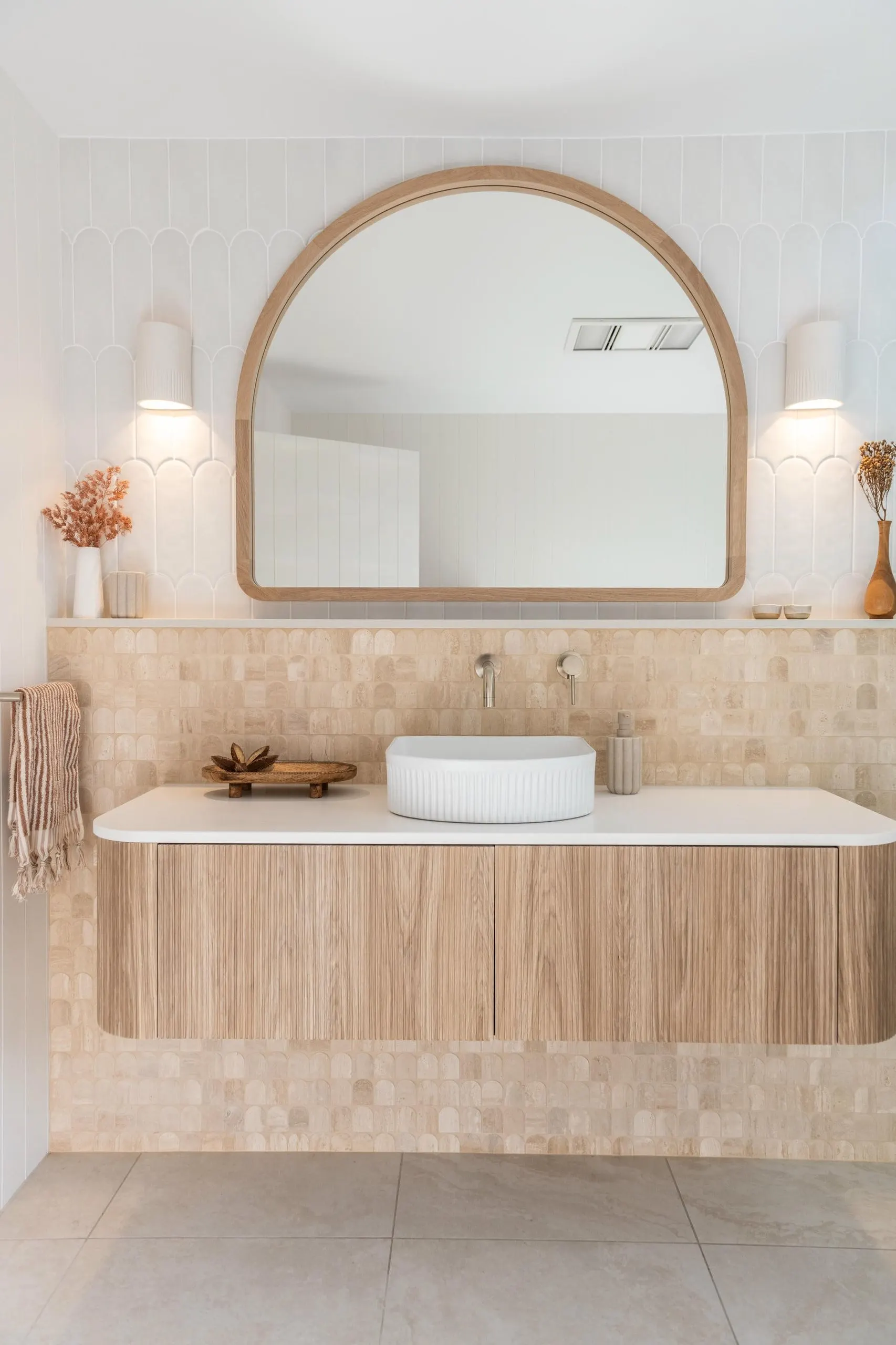 Bathroom vanity in the Barradise project, the Central Coast, by Clove Interiors