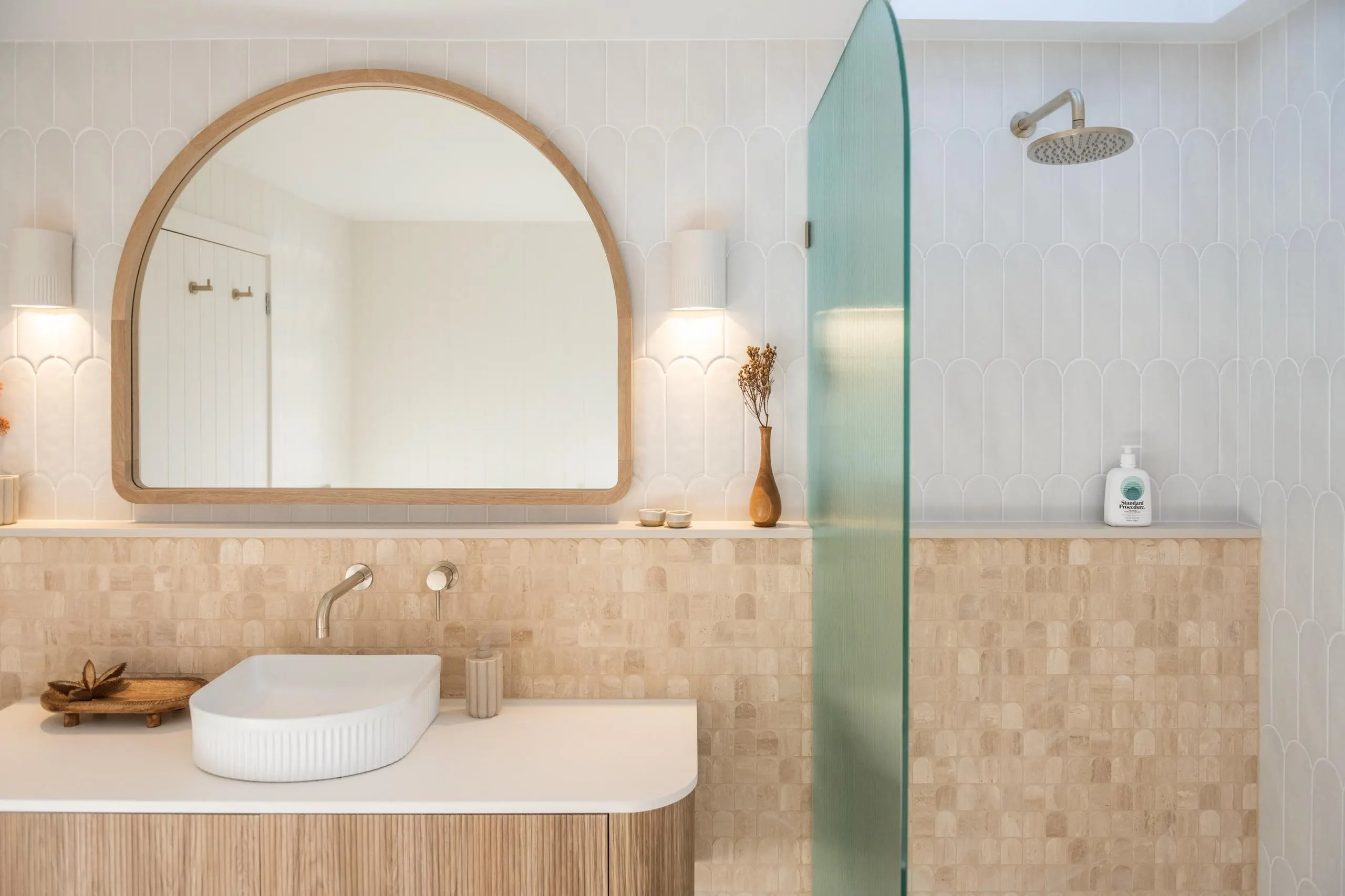 Bathroom vanity in the Barradise project, the Central Coast, by Clove Interiors