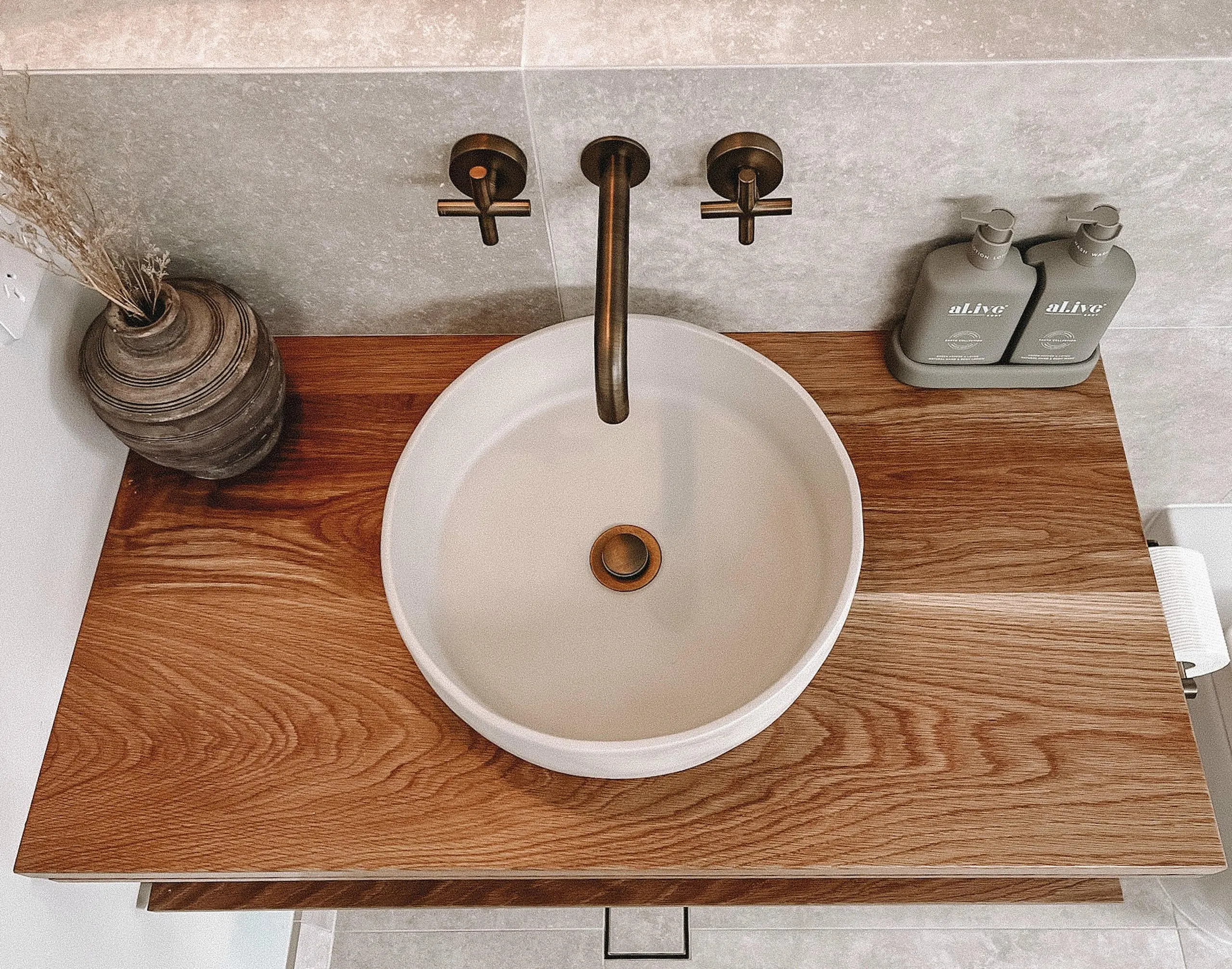 Bathroom vanity in the Havenridge project, the Central Coast, by Clove Interiors