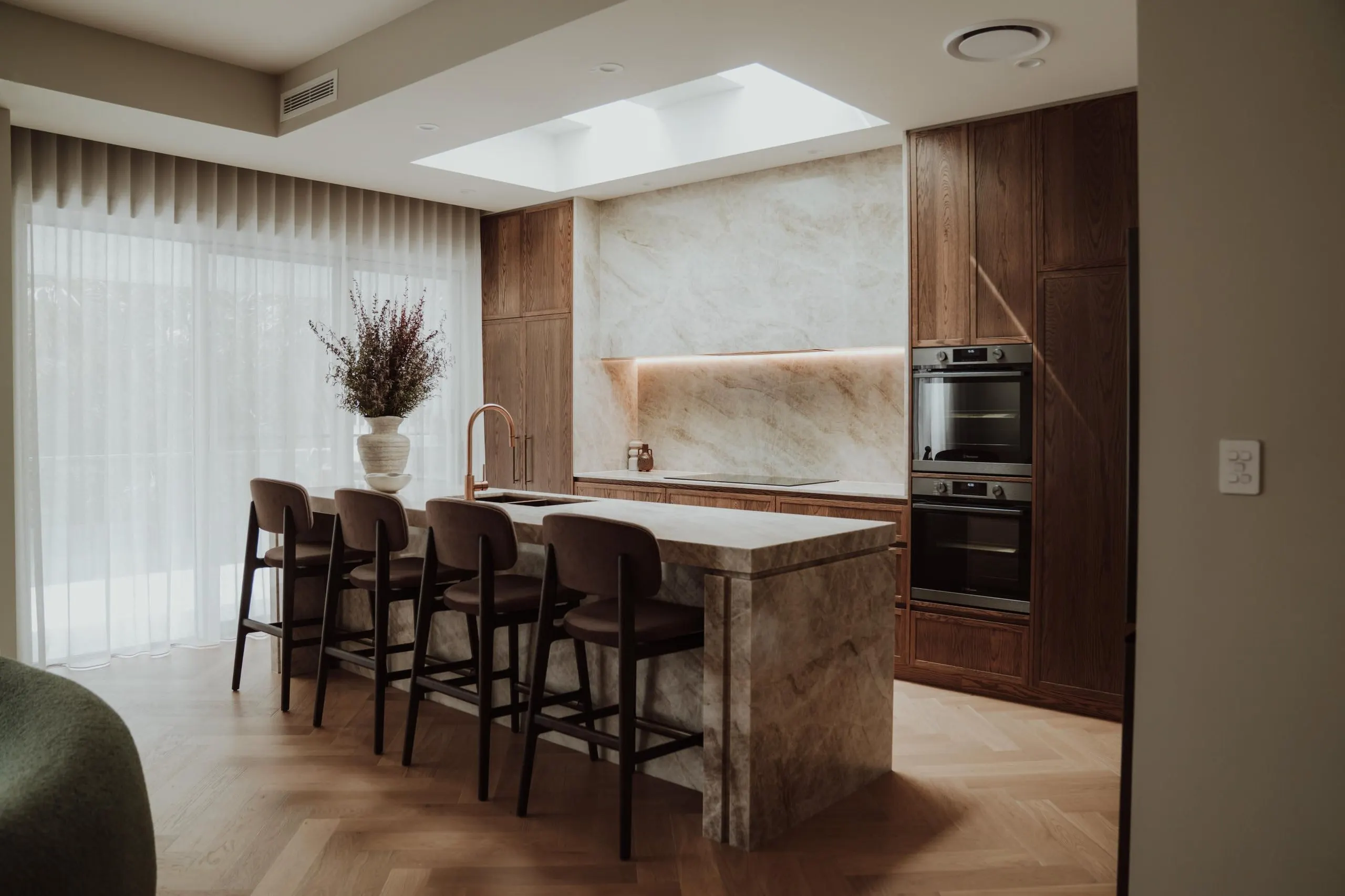 Kitchen island in the Terrace View project, Terrigal, Central Coast, by Clove Interiors