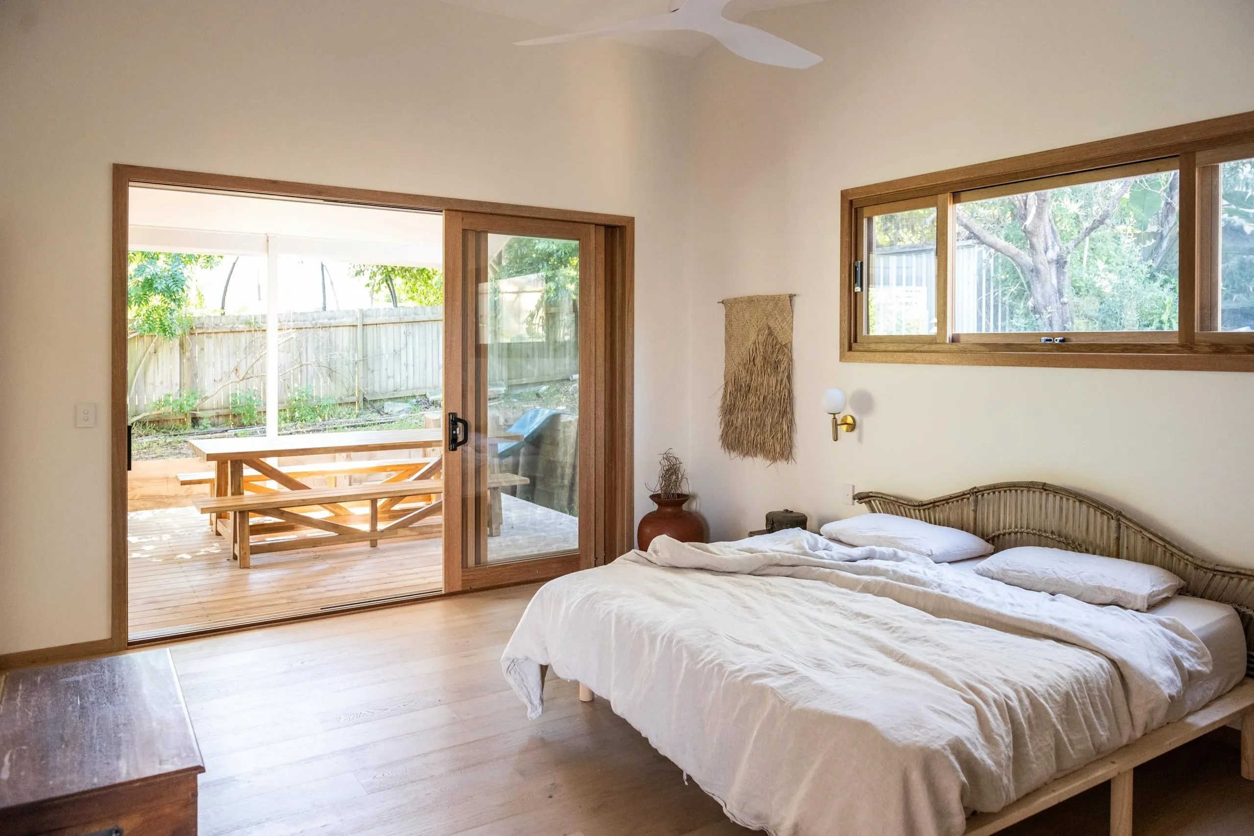 Main bedroom in the Nirvana project, Long Jetty, Central Coast, by Clove Interiors