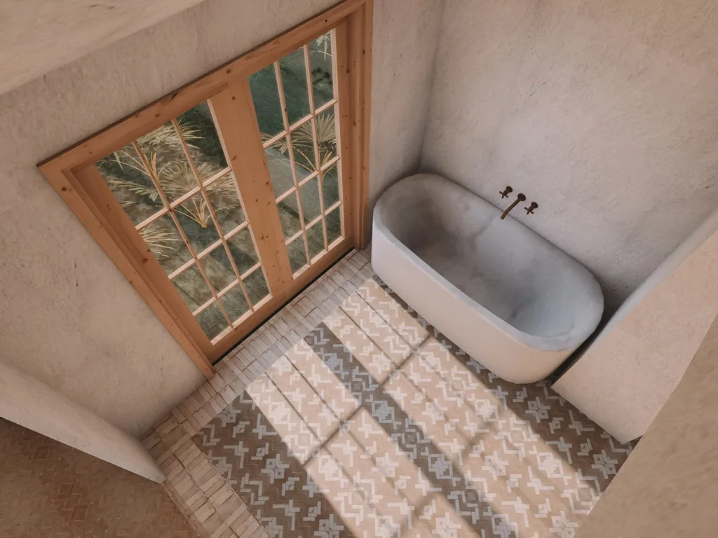 3D render of a bathroom design for the Berlach project