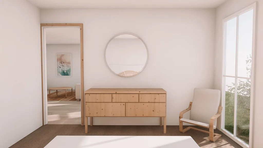 3D render of a Shelly Beach home interior