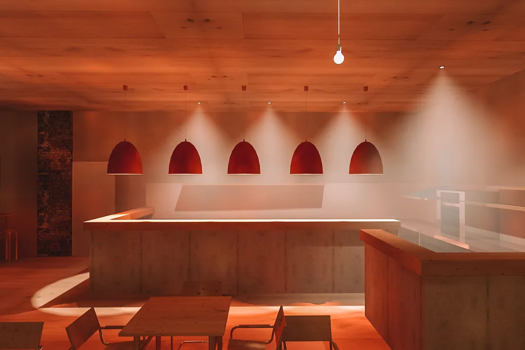 3D render of the Henry Lee's bar interior