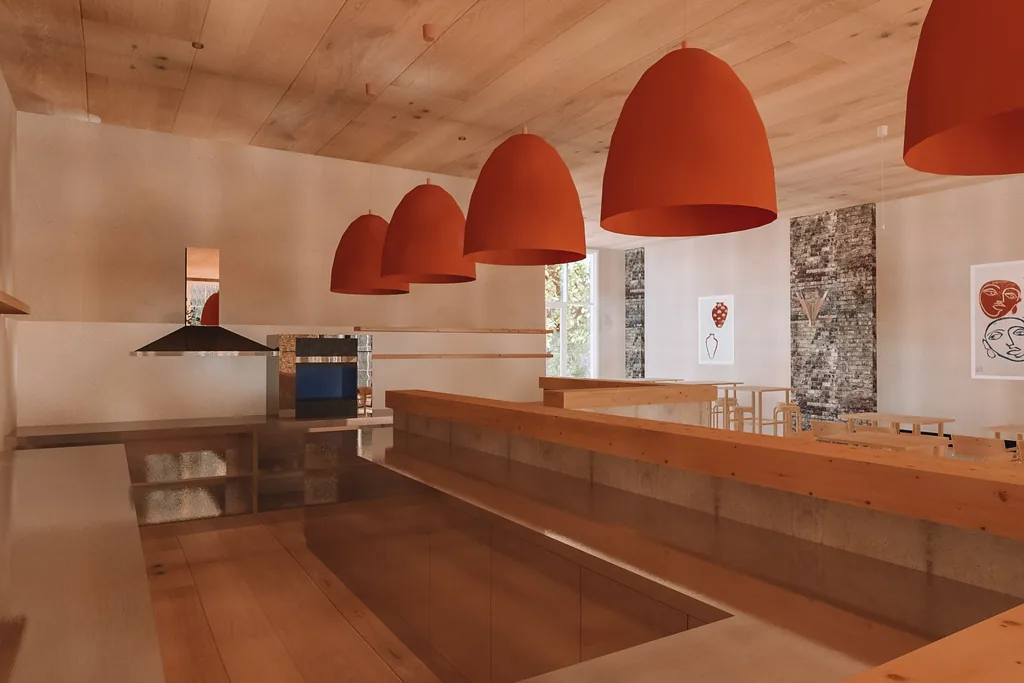 3D render of the Henry Lee's bar interior