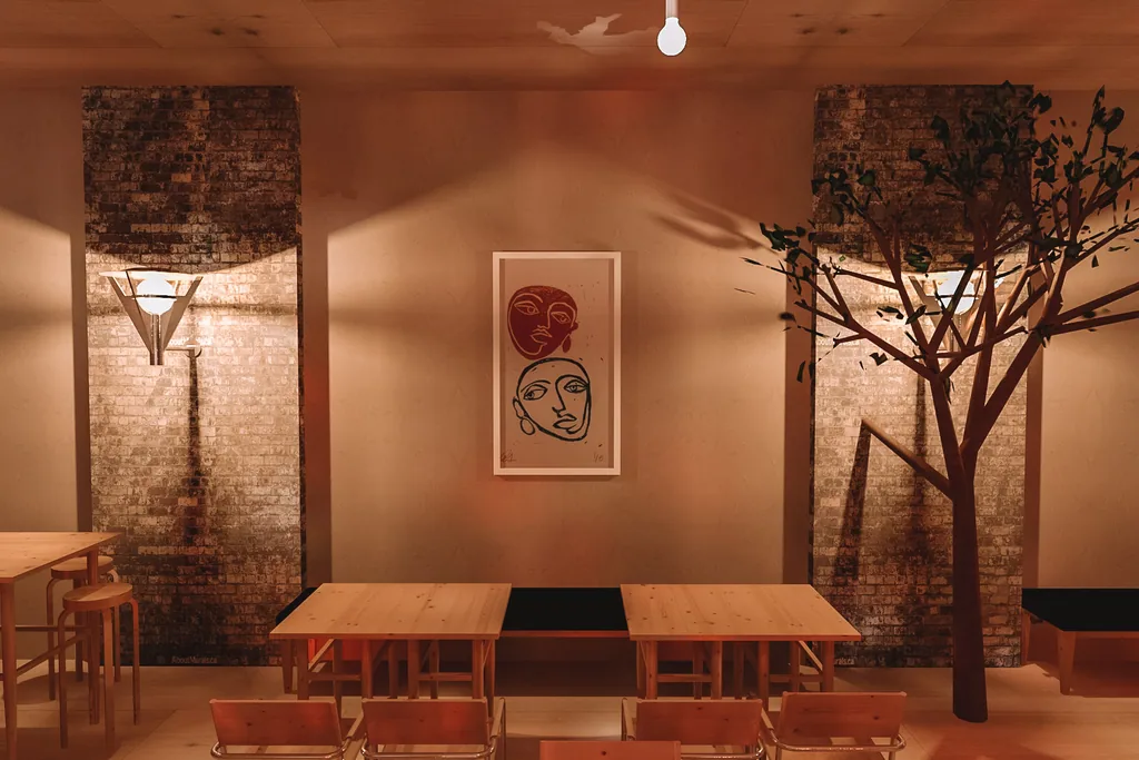 3D render of the Henry Lee's bar interior